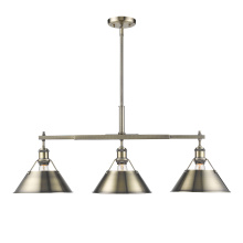Golden 3306-LP AB-AB - Yep by Golden Lighting Orwell 3-light Island Light in Aged Brass